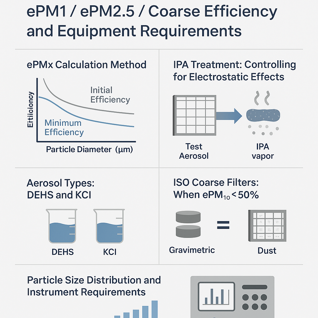 Understanding ISO 16890 Test Methods for ePM1 ePM2.5 Coarse Efficiency and Equipment Requirements