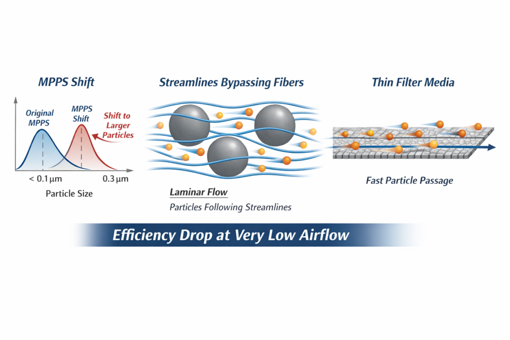Low Airflow Filtration Efficiency Mechanism