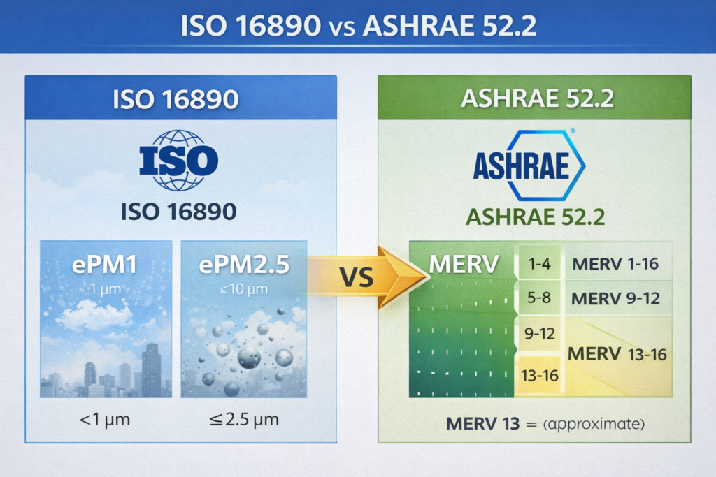 ИСО 16890 Vs ASHRAE 52.2