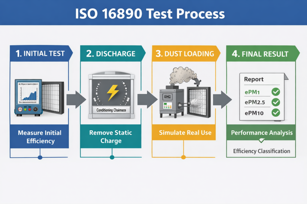 ISO 16890 Testmethode